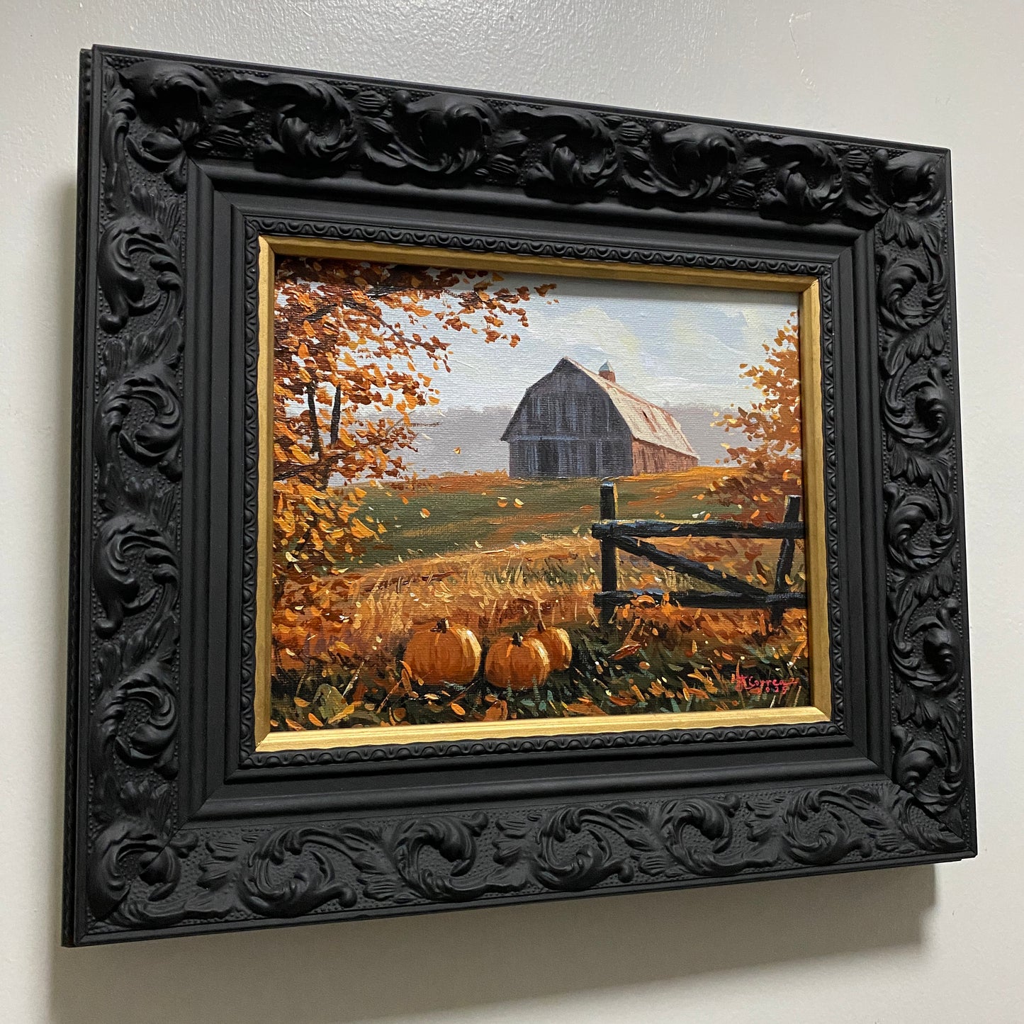 "Countryside Pumpkins" 8x10 Original Acrylic Painting