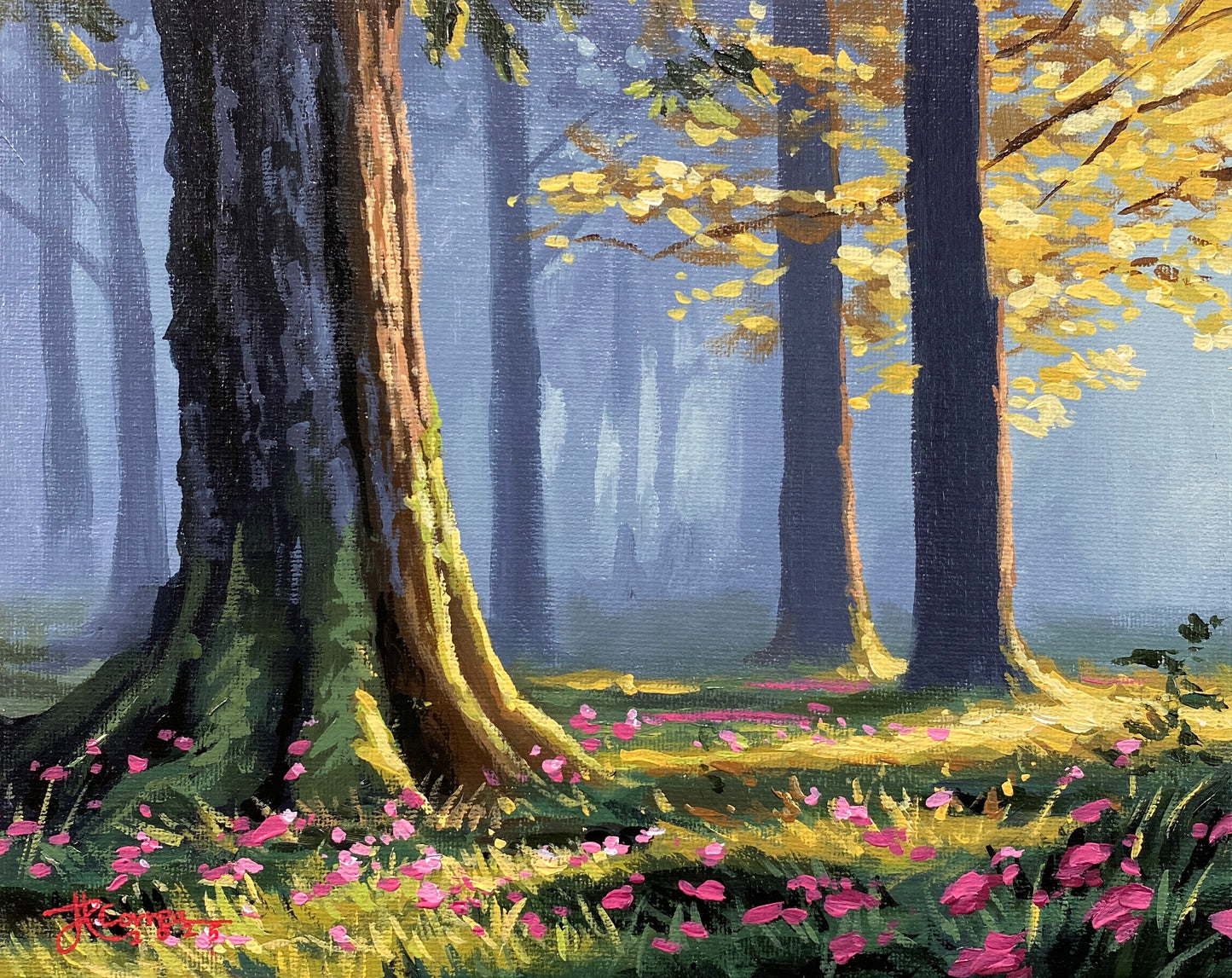 "Into the Woods" 8x10 Original Acrylic Painting