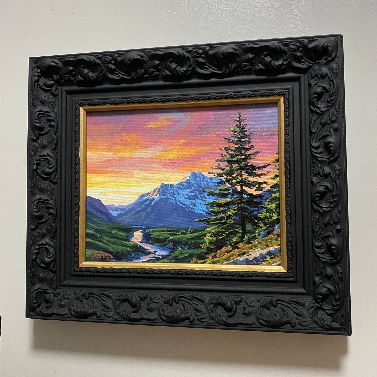 "Valley Ridge Sunset" 8x10 Original Acrylic Painting