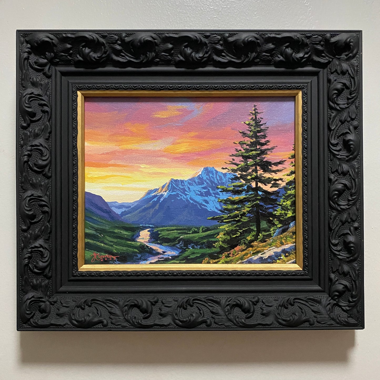 "Valley Ridge Sunset" 8x10 Original Acrylic Painting