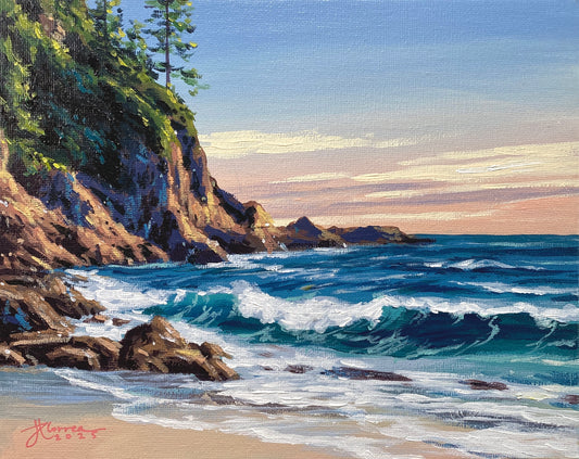 "Cliffside Glow" 8x10 Original Acrylic Painting