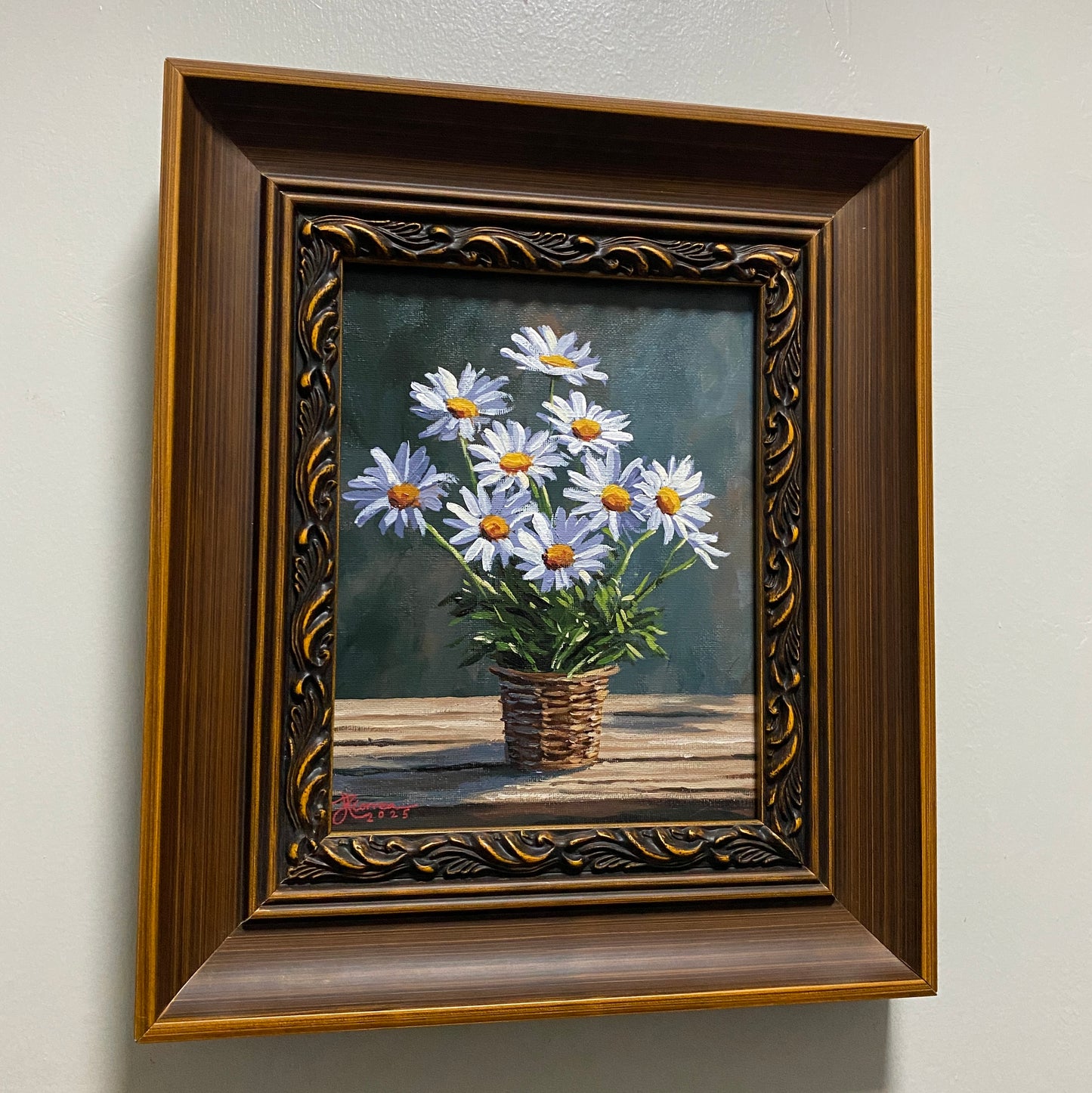 "Daisy Still Life" 8x10 Original Acrylic Painting