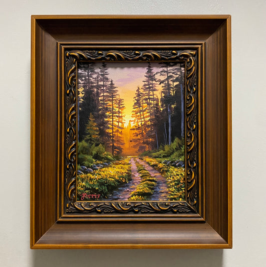 "Evening Forest Trail" 8x10 Original Acrylic Painting