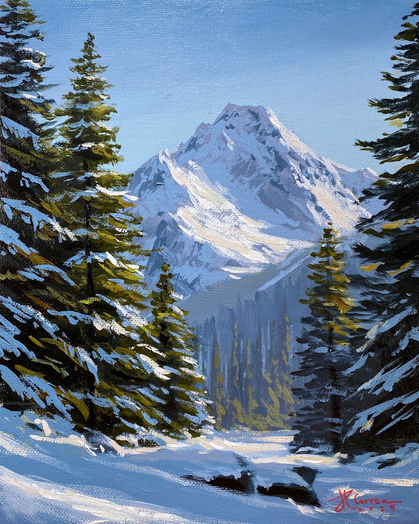 "The Mountain Pines" 8x10 Original Acrylic Painting