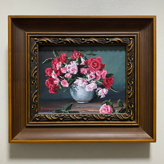"Fragrant Roses Still Life" 8x10 Original Acrylic Painting
