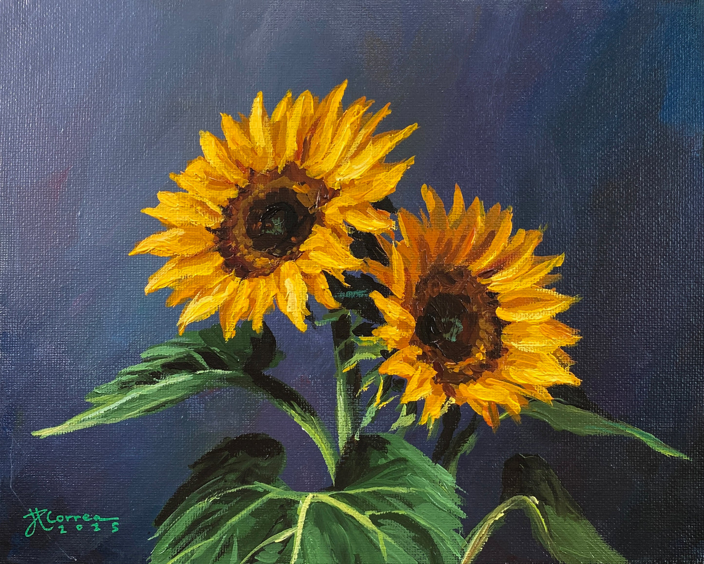 "Sunflower Glow" 8x10 Original Acrylic Painting
