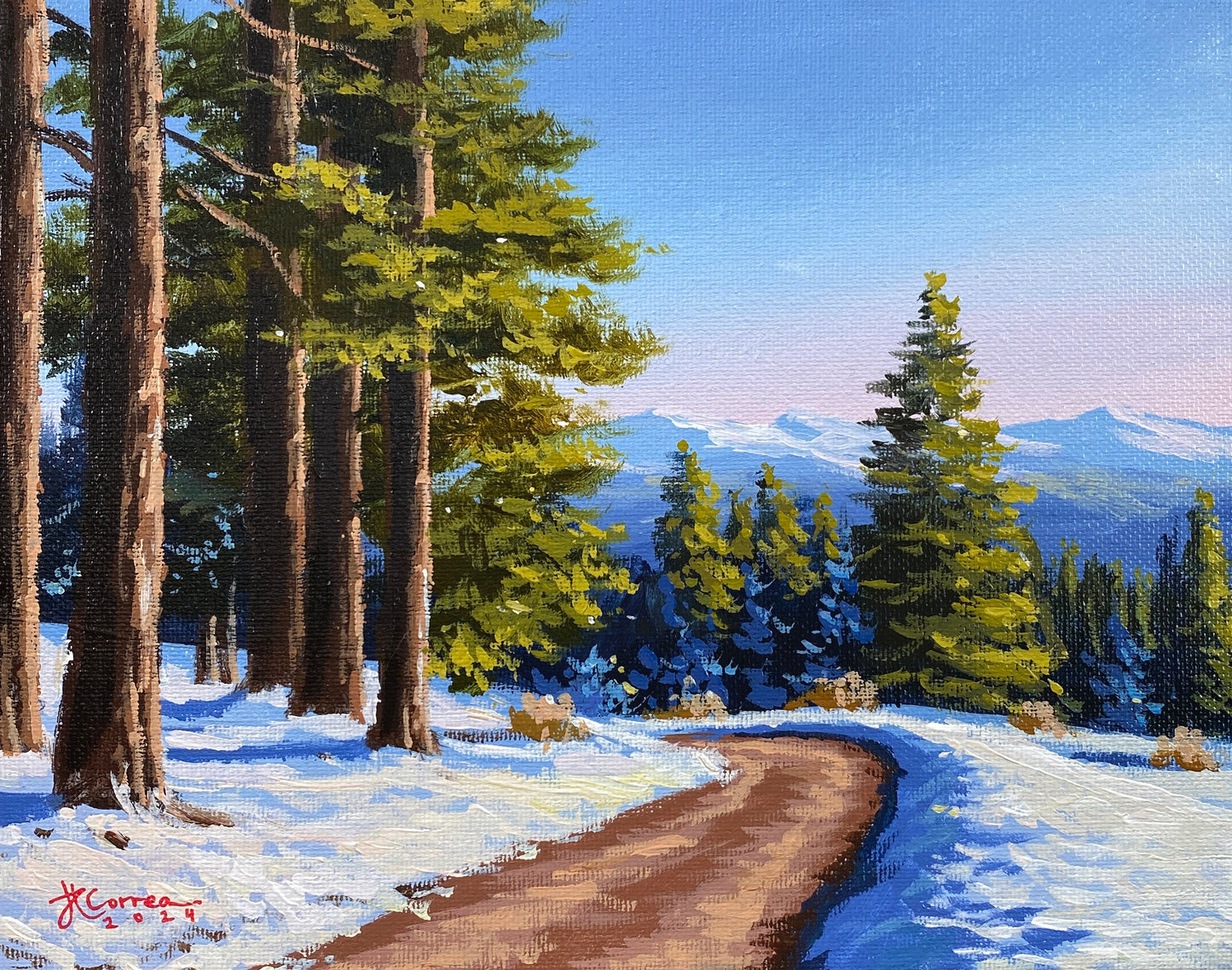 "Winter Serenity" 8x10 Original Acrylic Painting