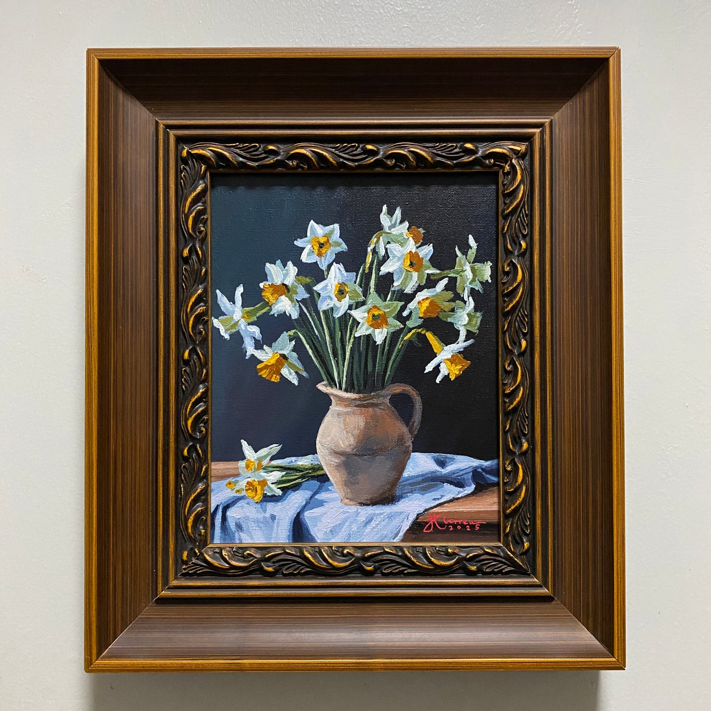 "Daffodils Still Life" 8x10 Original Acrylic Painting