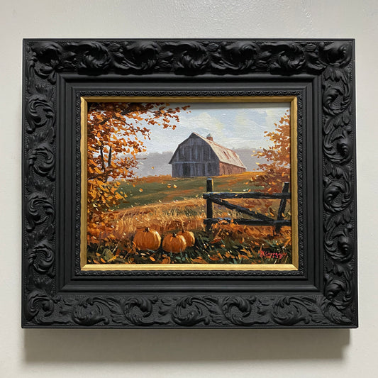 "Countryside Pumpkins" 8x10 Original Acrylic Painting