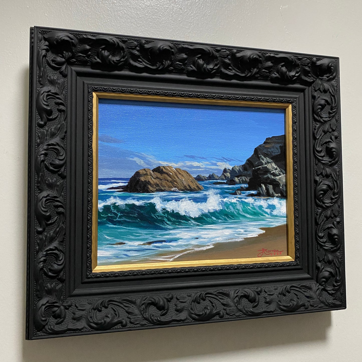 "Shoreline Waves" 8x10 Original Acrylic Painting